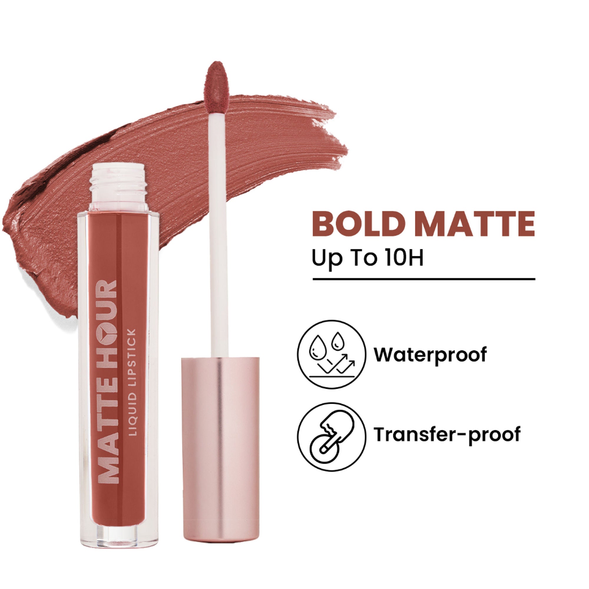 Swiss Beauty Matte Hour Waterproof Liquid Lipstick, Up To 10-Hour - 3 Bare Cosmo | Grocsy