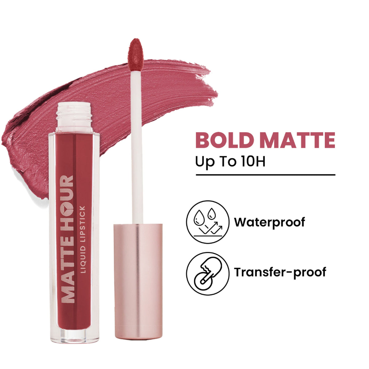Swiss Beauty Matte Hour Waterproof Liquid Lipstick, Up To 10-Hour - 7 Terracotta Spritz | Grocsy