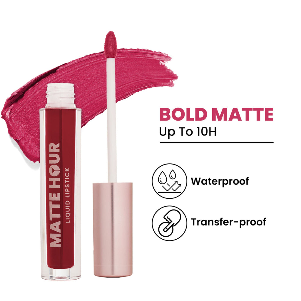 Swiss Beauty Matte Hour Waterproof Liquid Lipstick, Up To 10-Hour - 12 Strawberry Daiquiri | Grocsy