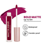 Swiss Beauty Matte Hour Waterproof Liquid Lipstick, Up To 10-Hour - 13 Sangria Splash | Grocsy