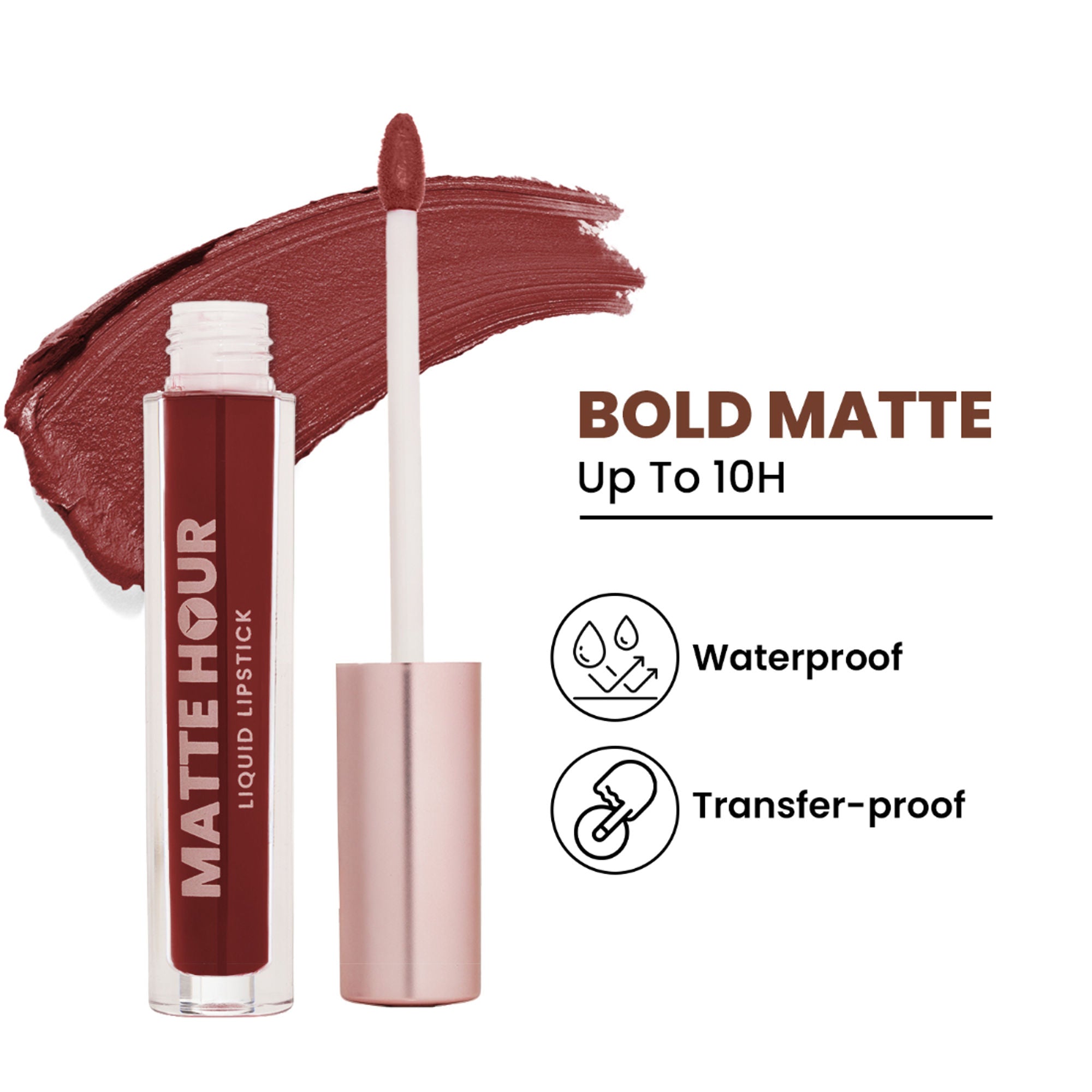 Swiss Beauty Matte Hour Waterproof Liquid Lipstick, Up To 10-Hour - 15 Royal Manhattan | Grocsy