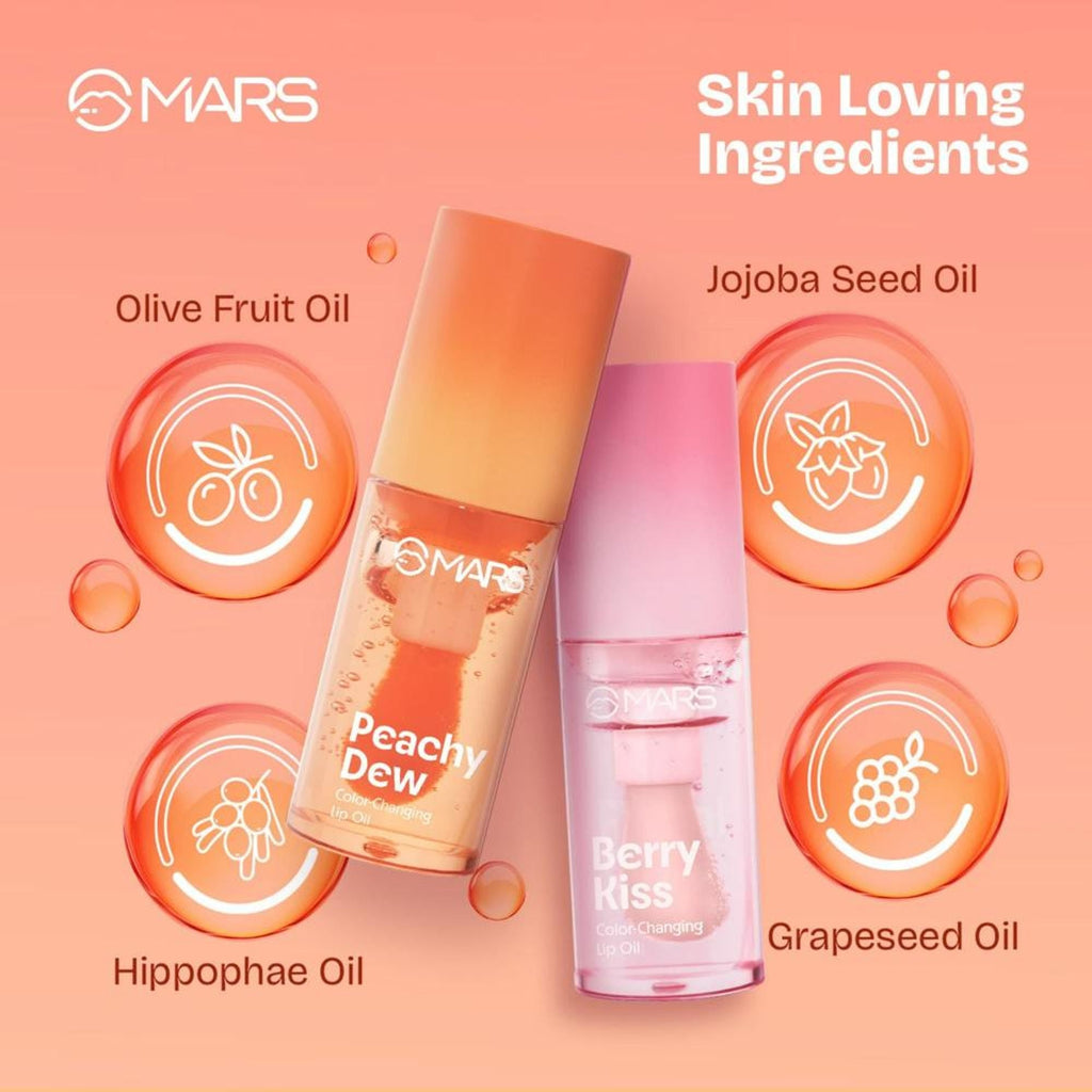 MARS Cosmetics Color Changing Protector Lip Oil - Lo-01-Peachy Dew | Grocsy