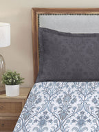 MYTRIDENT Dusk and Dawn Blue Ethnic Motifs Cotton 144 TC Queen Bedsheet 2 Pillow Covers | Grocsy