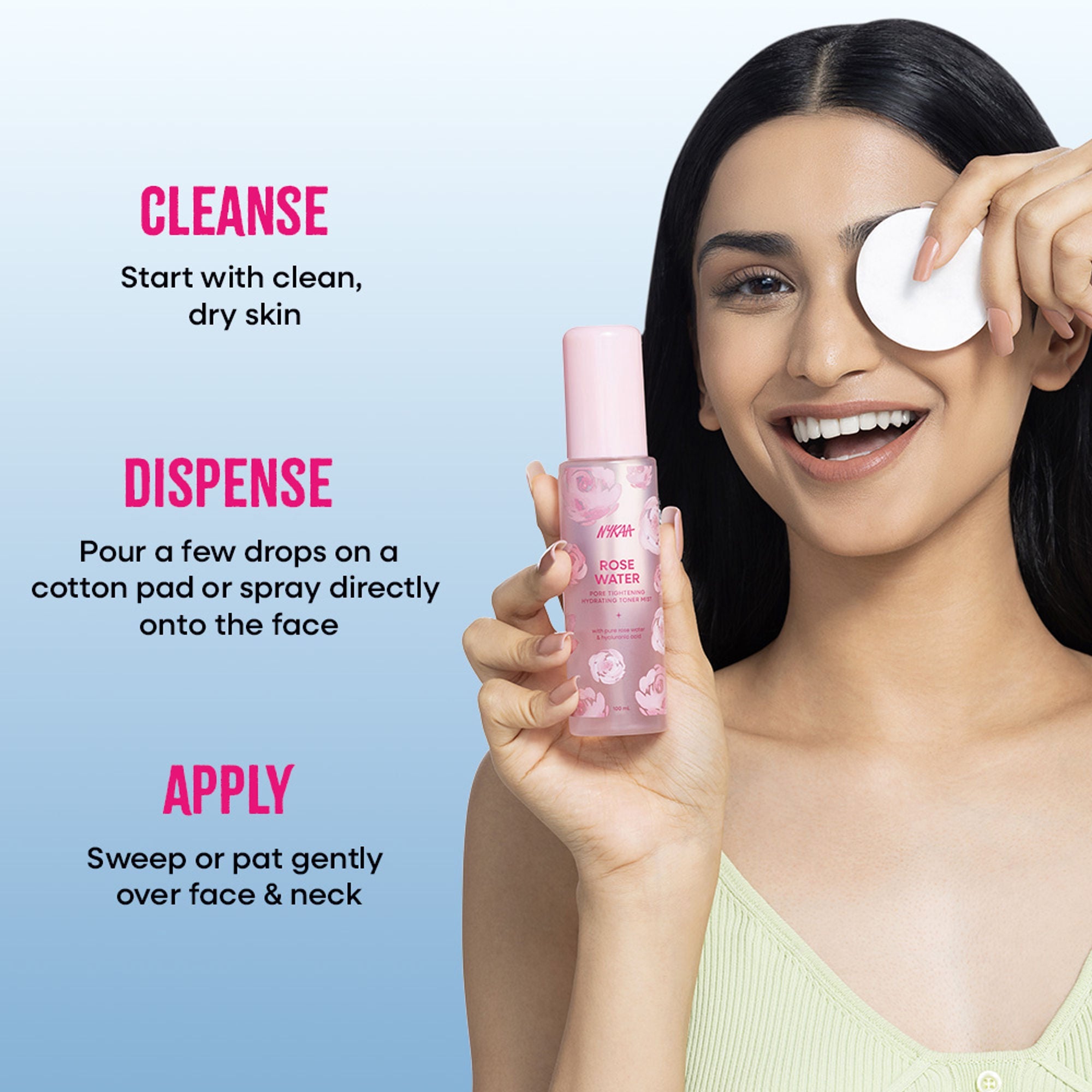 Nykaa Skin Rose Water Toner Mist with Hyaluronic Acid for Intense Hydration & Skin Barrier Repair - Rose Water and Hyaluronic Acid | Grocsy