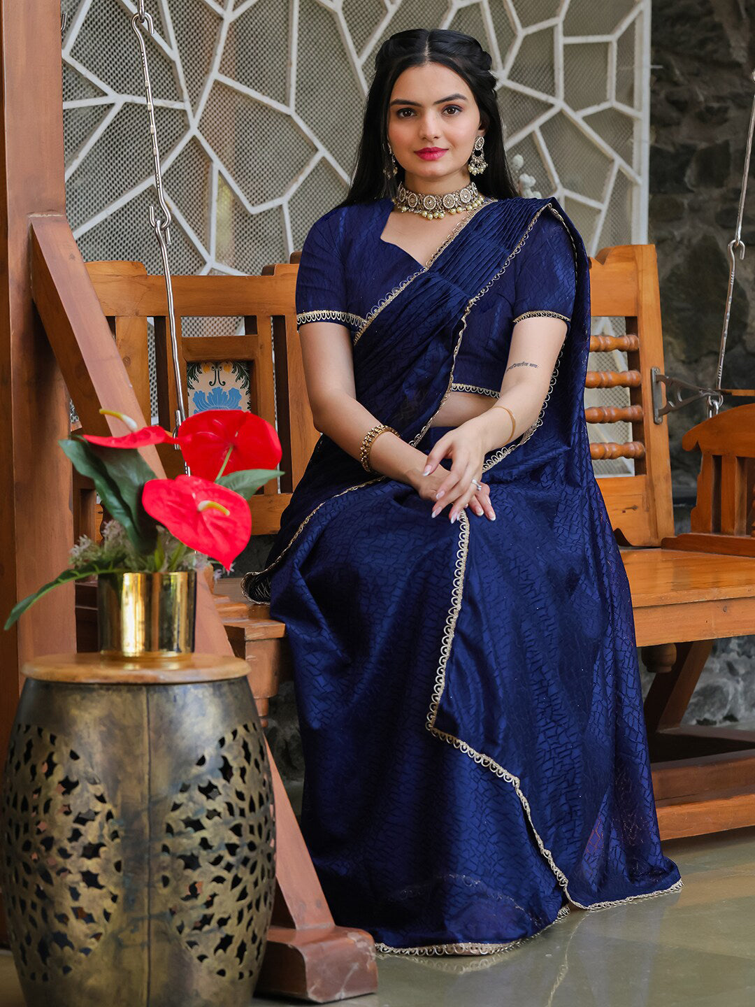 Tikhi Imli Woven Design Ready to Wear Saree | Grocsy