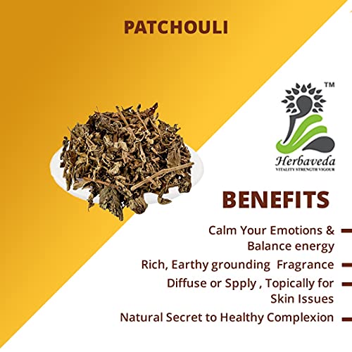 Herbaveda- Patchouli Leaves Dried 100g | Good for Skin | Grocsy