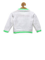 Chutput Kids Woollen Hand Knitted Turtle Design Sweater - White | Grocsy