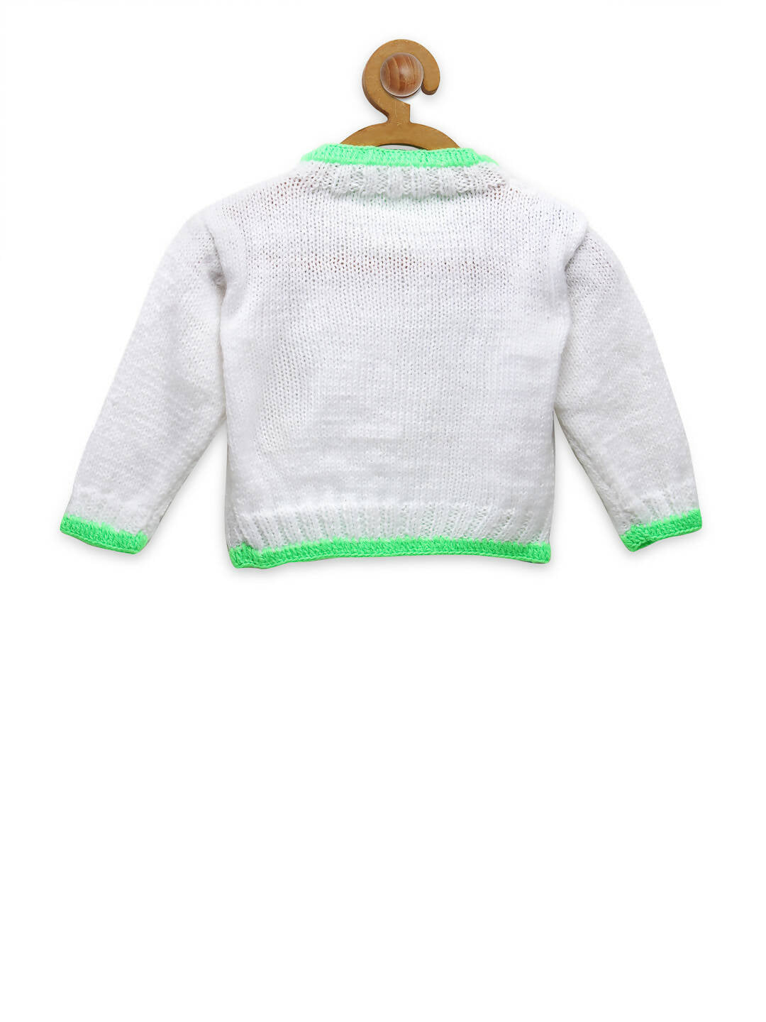 Chutput Kids Woollen Hand Knitted Turtle Design Sweater - White | Grocsy