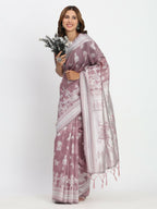 Shree Shyam Fashion Linen Cotton Sea Green Saree | Grocsy