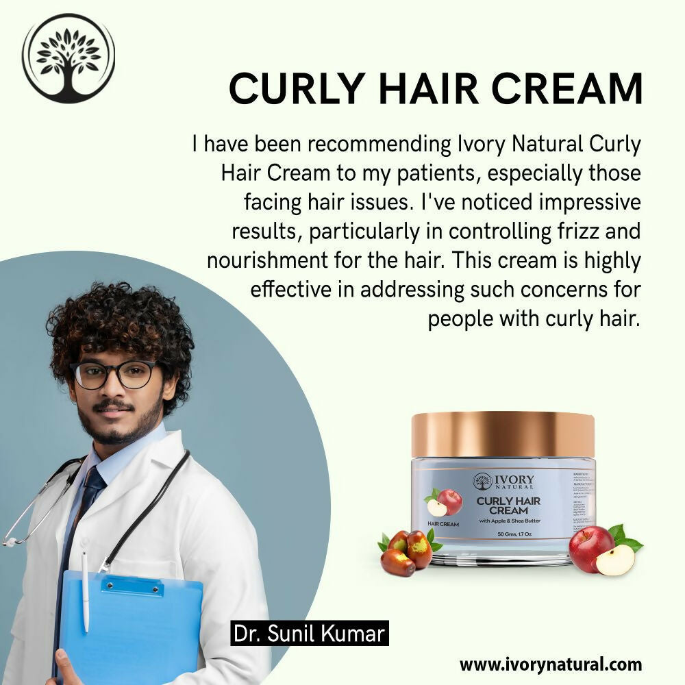 Ivory Natural Curly Hair Cream - Bouncy, Shiny, Humidity-Resistant Curls Hair | Grocsy