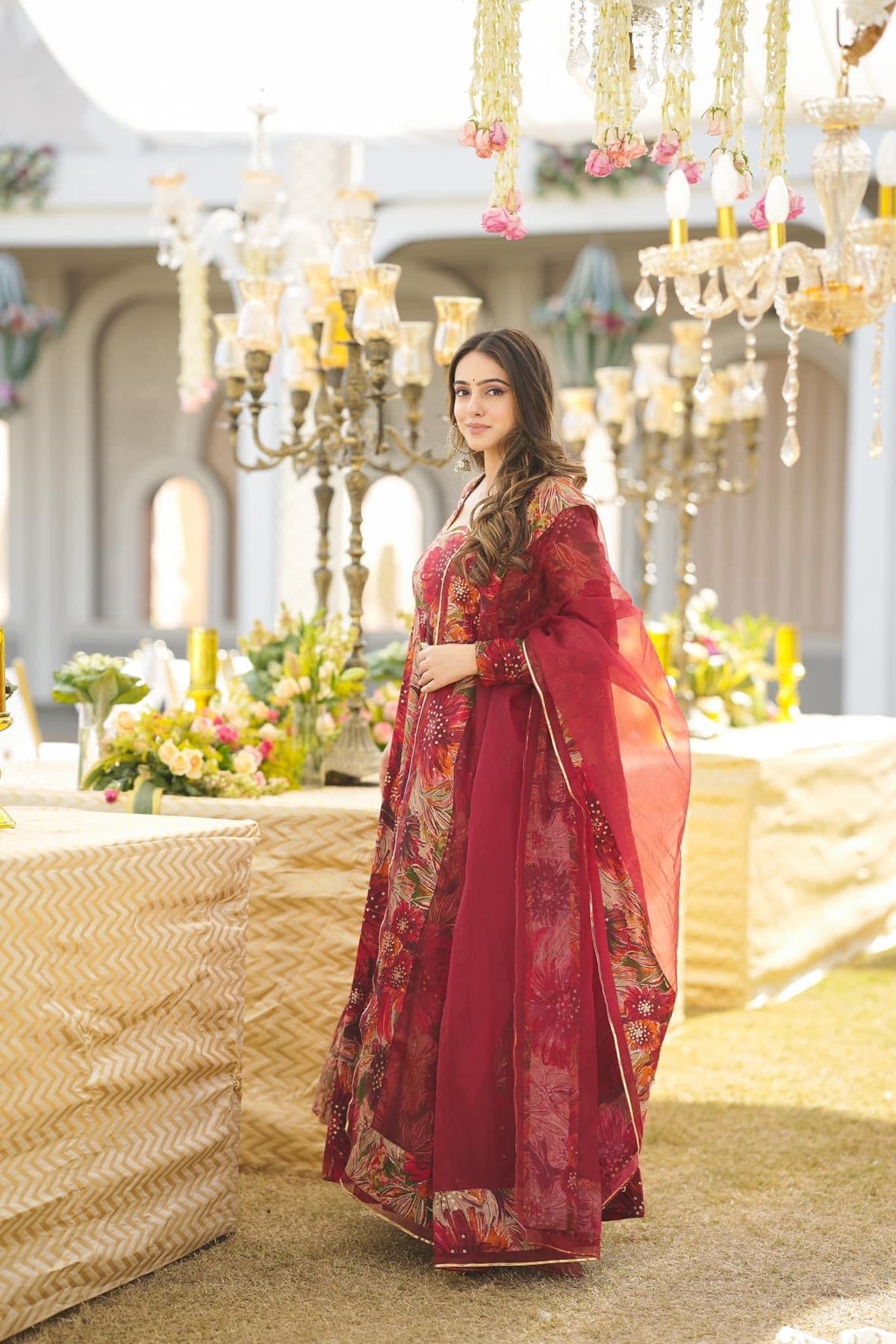 Yash Enterprise Multicolor Georgette Salwar Suit Floral Printed And Sequin Embroidery | Grocsy