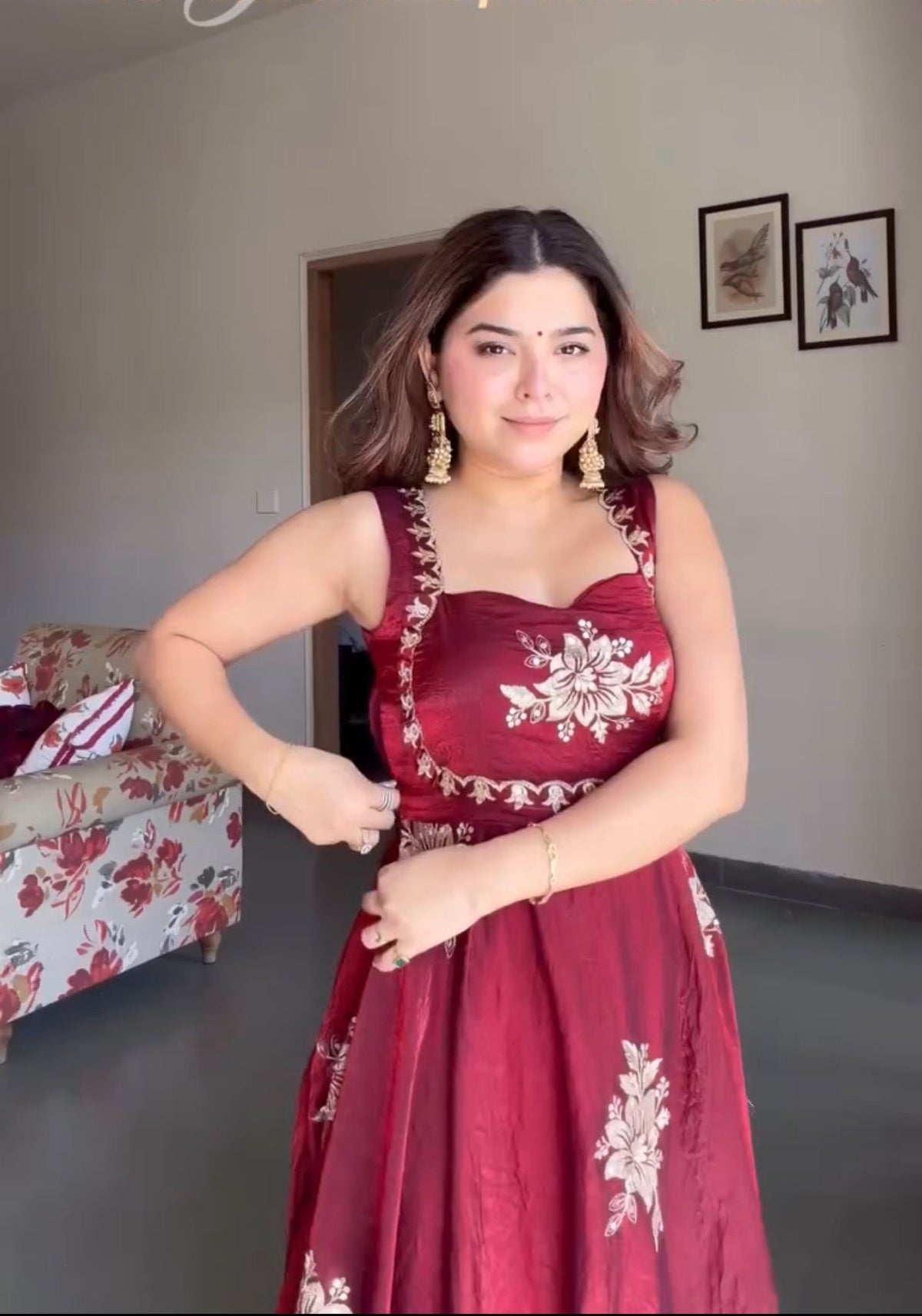 Yash Enterprise Maroon Fandy Silk Party Wear Embroidery Suit Set | Grocsy