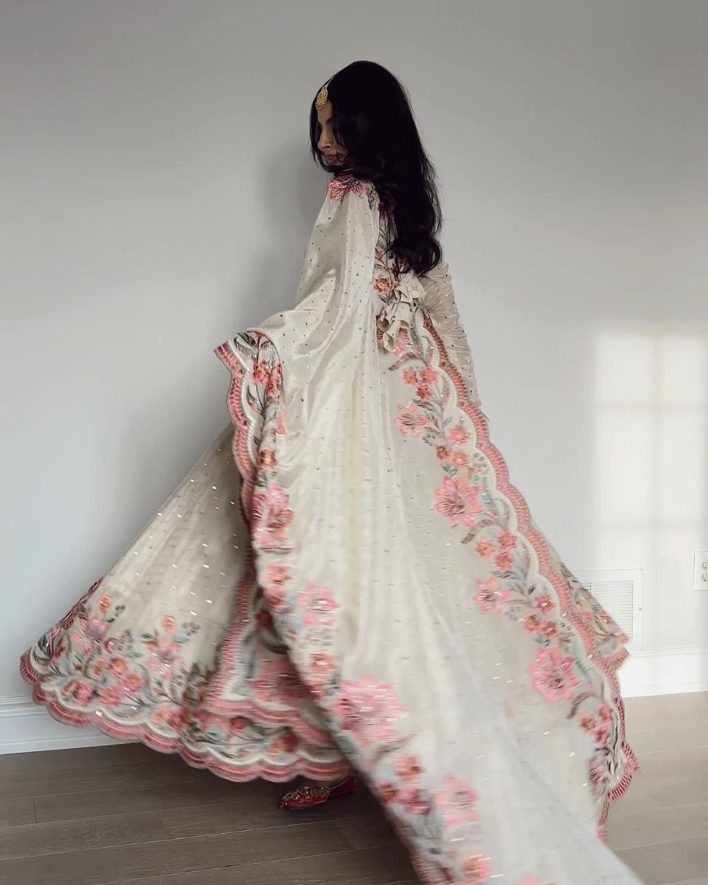 Yash Enterprise Off White Vichitra Silk Embroidery Party Wear Suit | Grocsy