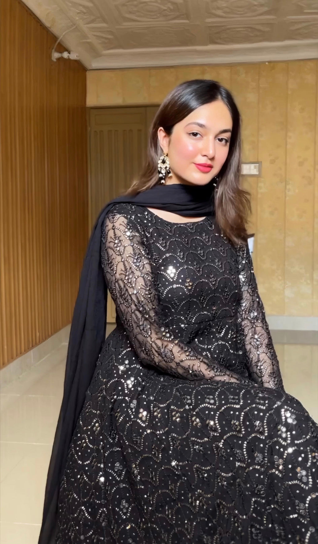 Yash Enterprise Black Fux Georgett Party Wear Salwar Suit | Grocsy