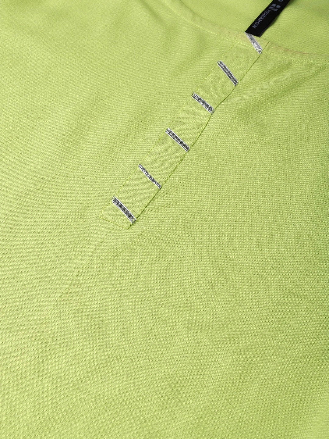 HERE&NOW Zesty Lime Green Gota Patti Kurta Set | Grocsy