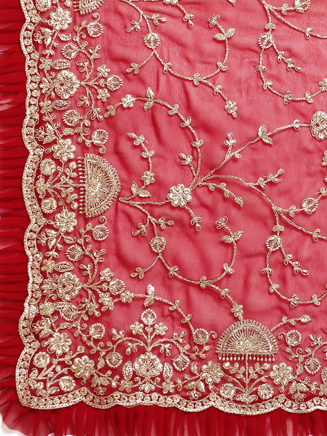 kasee Floral Zari Pure Georgette Saree | Grocsy