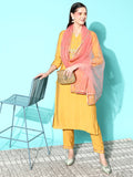 Sangria Floral Embroidered Regular Sequinned Kurta with Trousers & With Dupatta | Grocsy