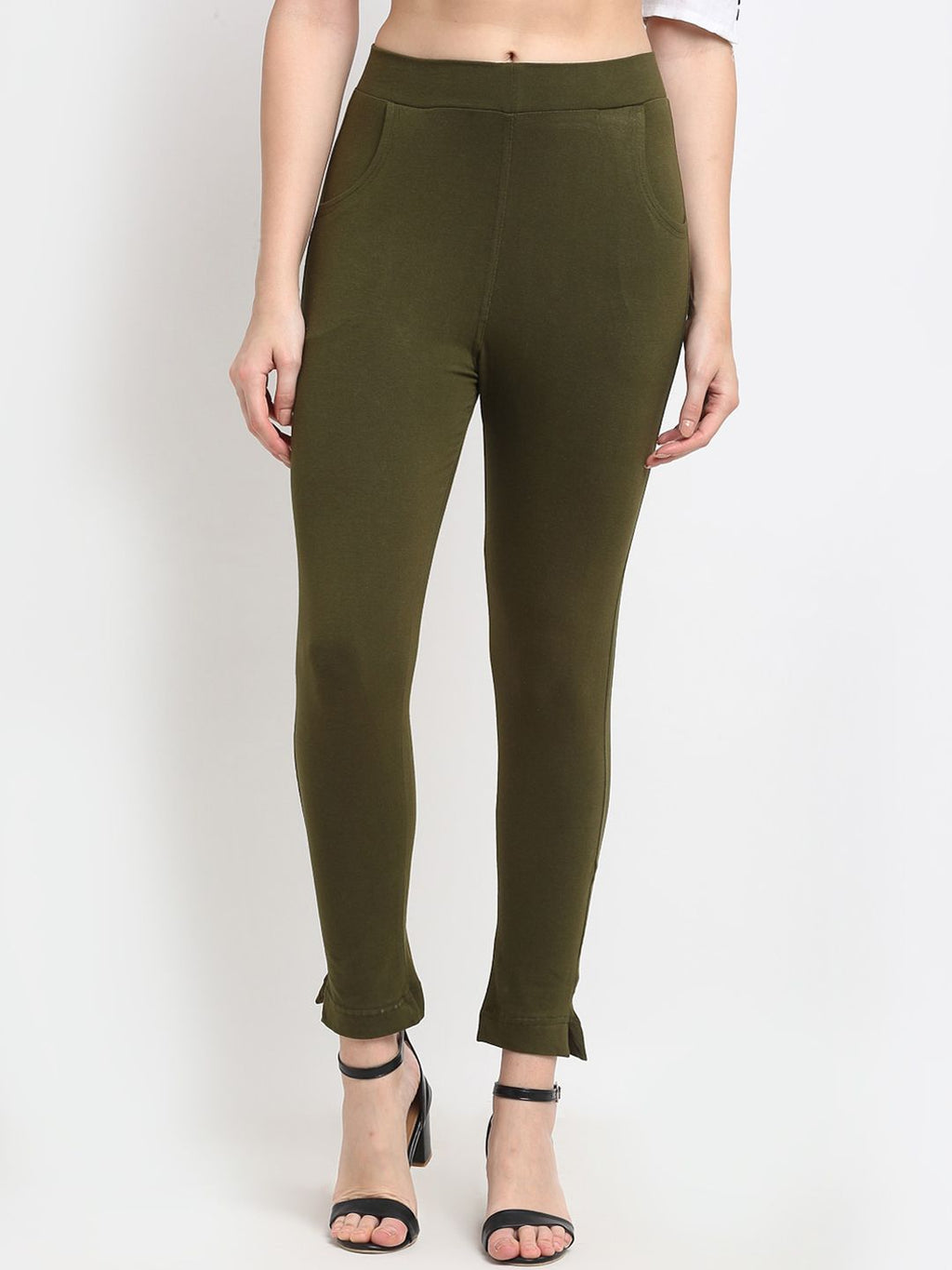 TAG 7 Women Maroon & Olive Green Pack of 2 Leggings | Grocsy