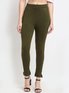 TAG 7 Women Maroon & Olive Green Pack of 2 Leggings | Grocsy