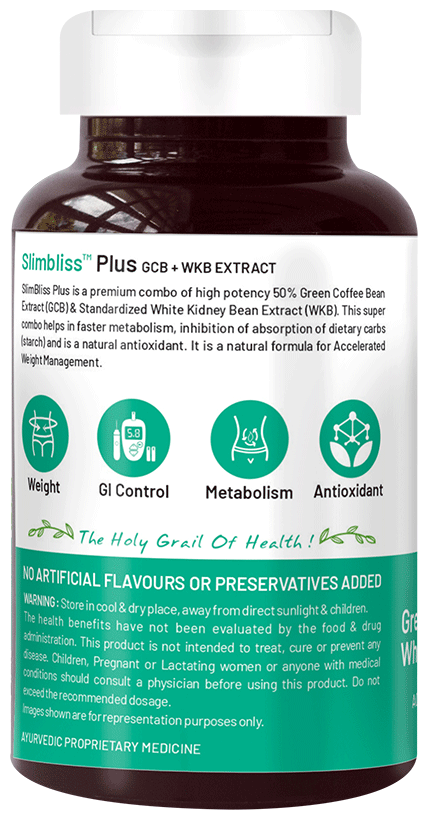 Bliss Welness Weight Management Carb Controller Green Coffee Bean Extract Veg Capsule | Grocsy