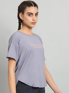 MKH Typography Printed Drop-Shoulder Sleeves Dri-FIT T-shirt | Grocsy