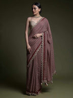 Sangria Ethnic Motifs Printed Embellished Saree | Grocsy