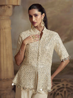 Anaita White Georgette Readymade Suit with Embroidery Work | Grocsy