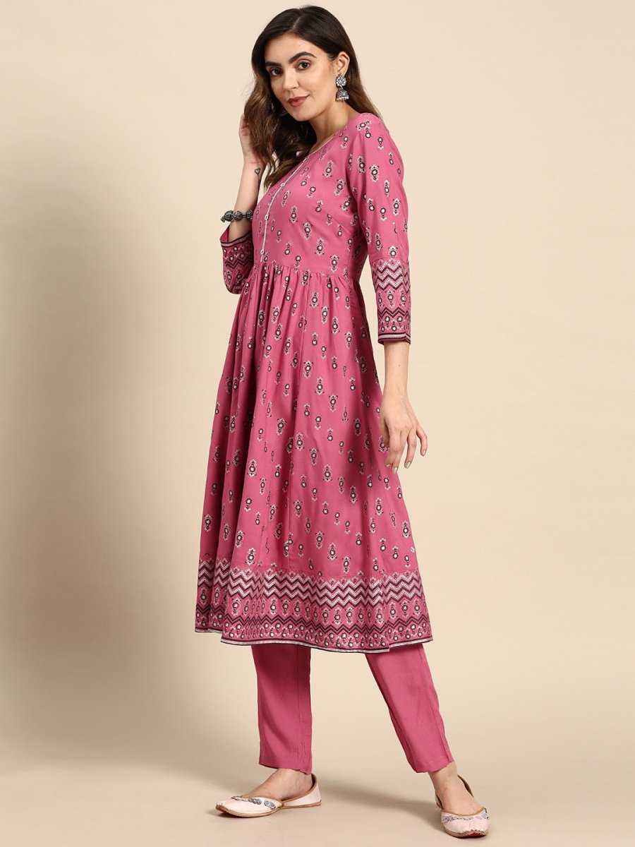 All About You Women Floral Printed Regular Kurta with Trouser | Grocsy