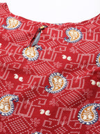 HERE&NOW Floral Printed Regular Kurta with Palazzos | Grocsy