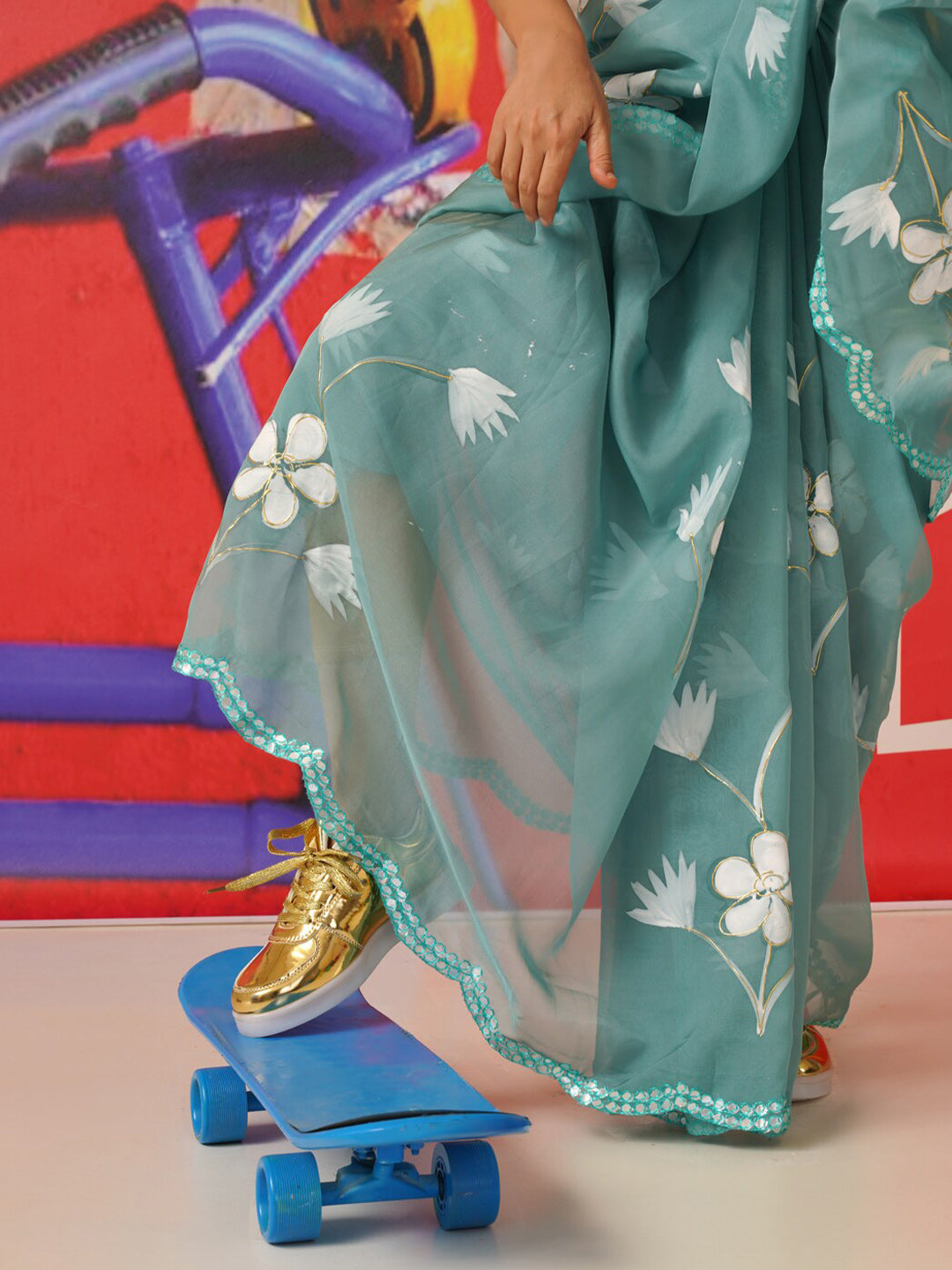 Tikhi Imli Floral Organza Designer Saree | Grocsy