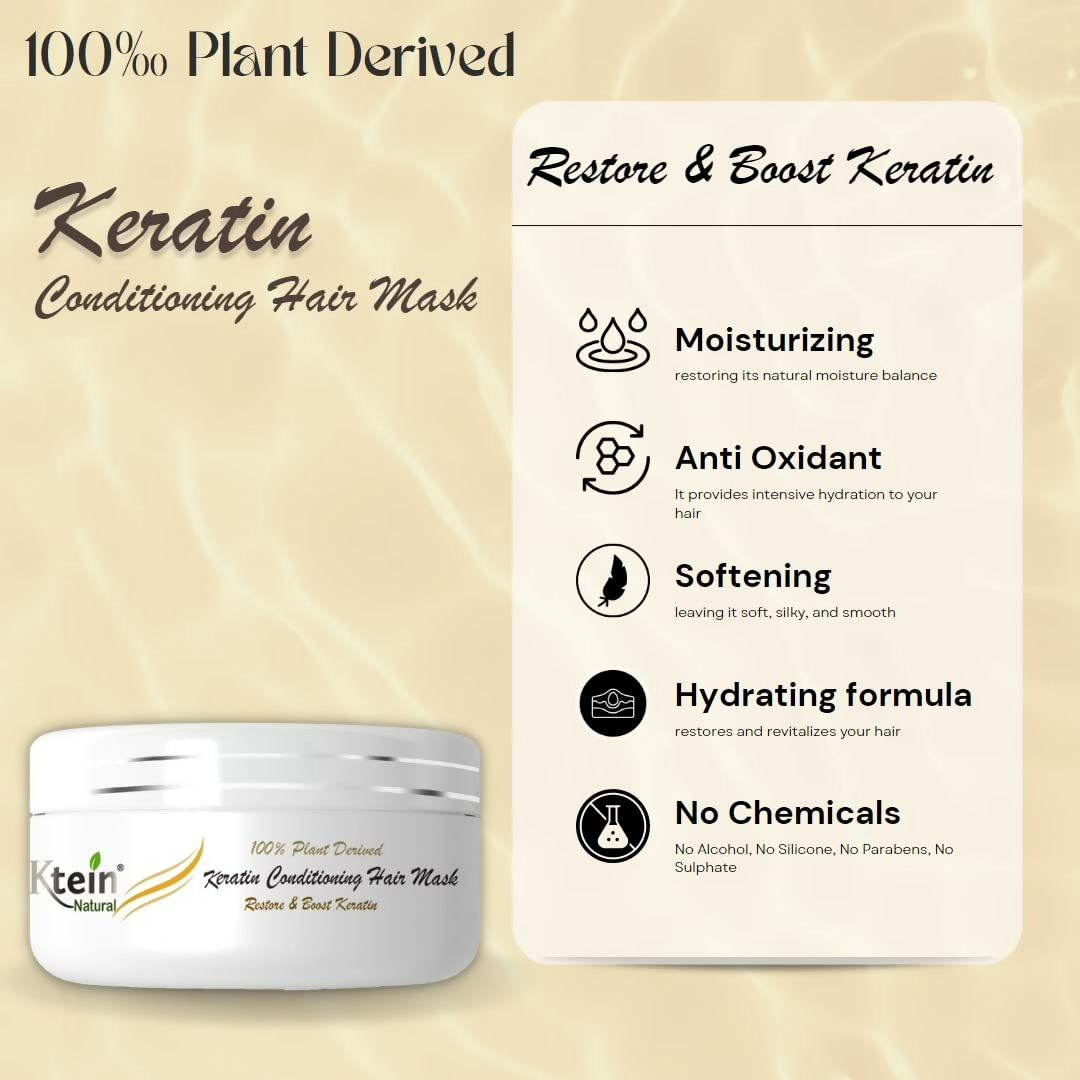 Ktein Natural Plant Derived Keratin Conditioning Hair Masks | Grocsy