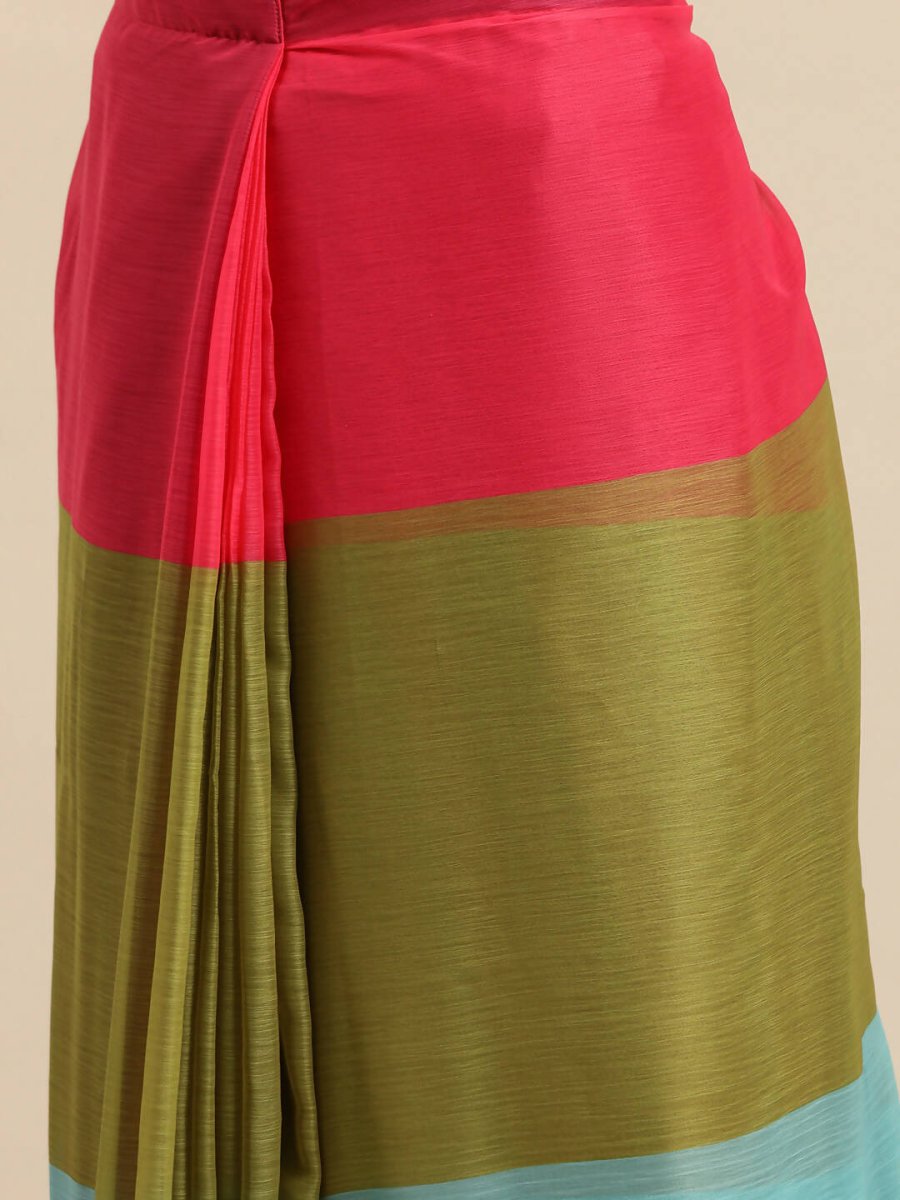 Ahalyaa Women's Traditional Semi Stitch Saree - Blue | Grocsy