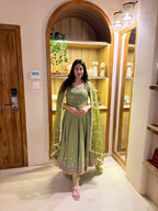 Yash Enterprise Green Vichitra Silk Party Wear Embroidery Suit Set | Grocsy