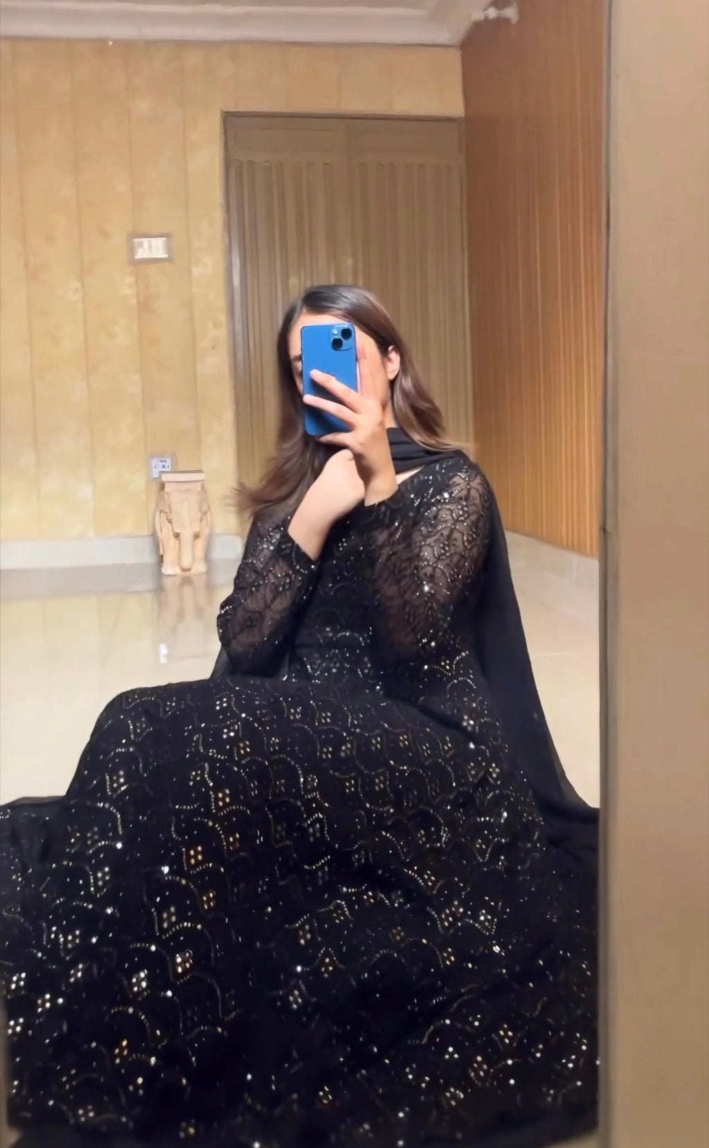 Yash Enterprise Black Fux Georgett Party Wear Salwar Suit | Grocsy
