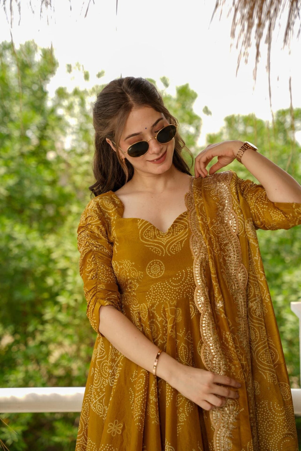 Yash Enterprise Mahendi Maslin Fabric Digital Print Work Party Wear Suit Set | Grocsy