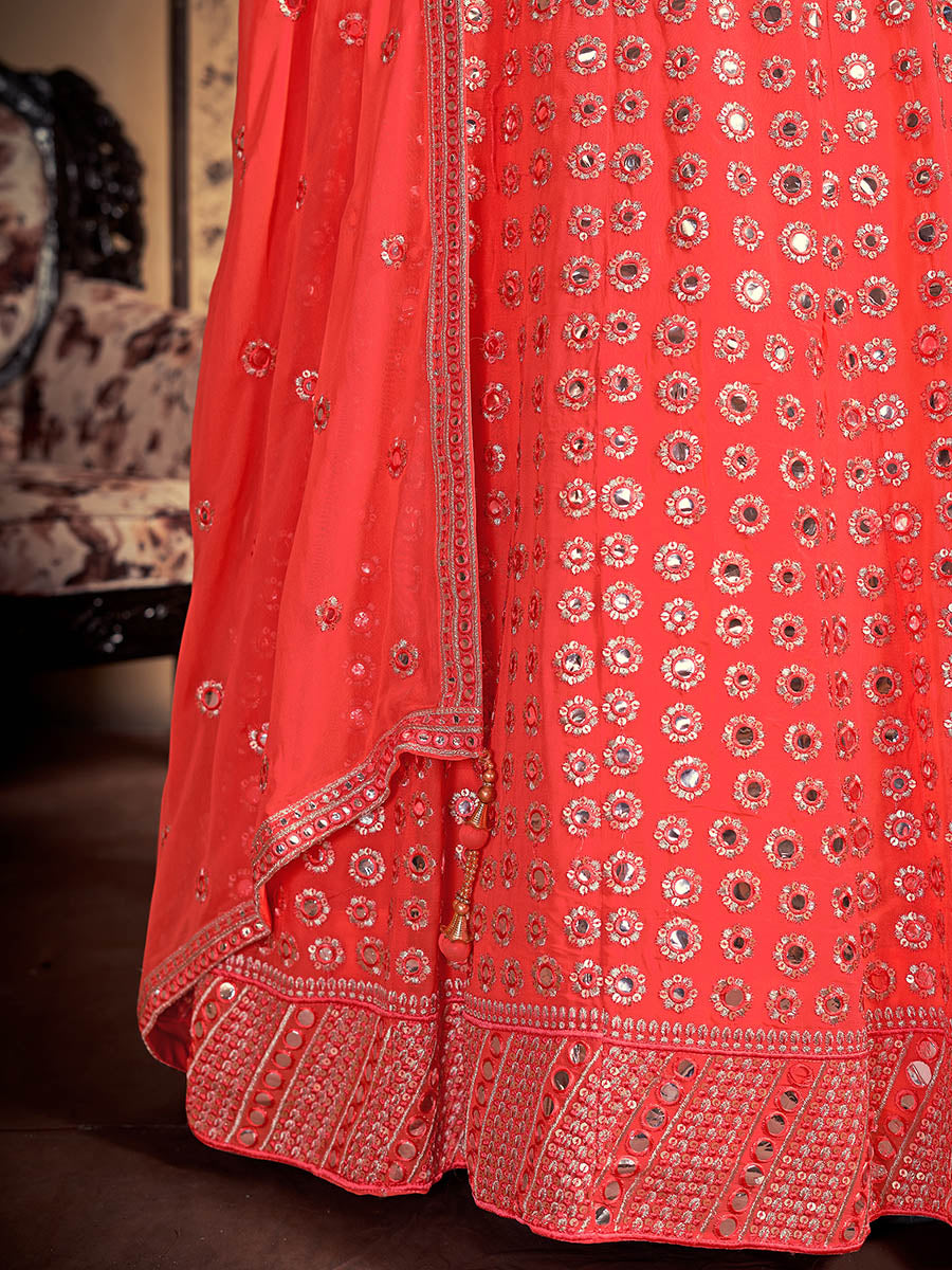 Myra Neon Art Silk Heavy Embroidered Designer Lehenga | Grocsy
