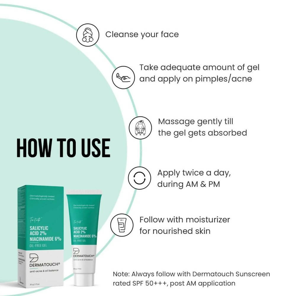 Dermatouch Salicylic Acid 2% & Niacinamide 6% Oil-Free Gel | Grocsy