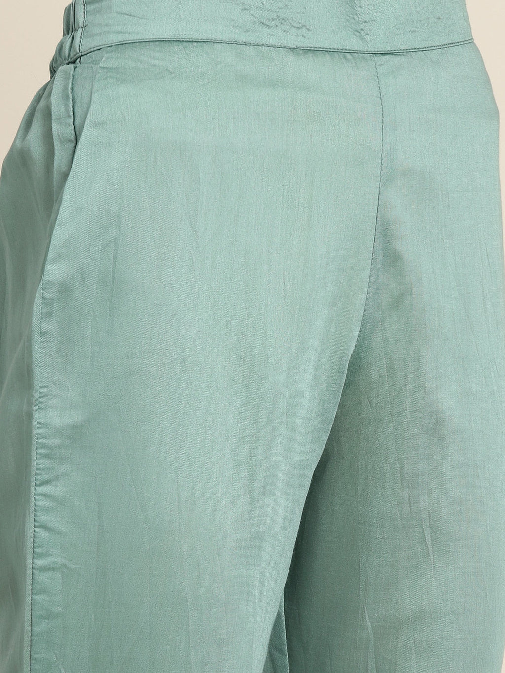 Sangria Women Sea Green Ethnic Motifs Sequinned Liva Kurta with Trousers & With Dupatta | Grocsy