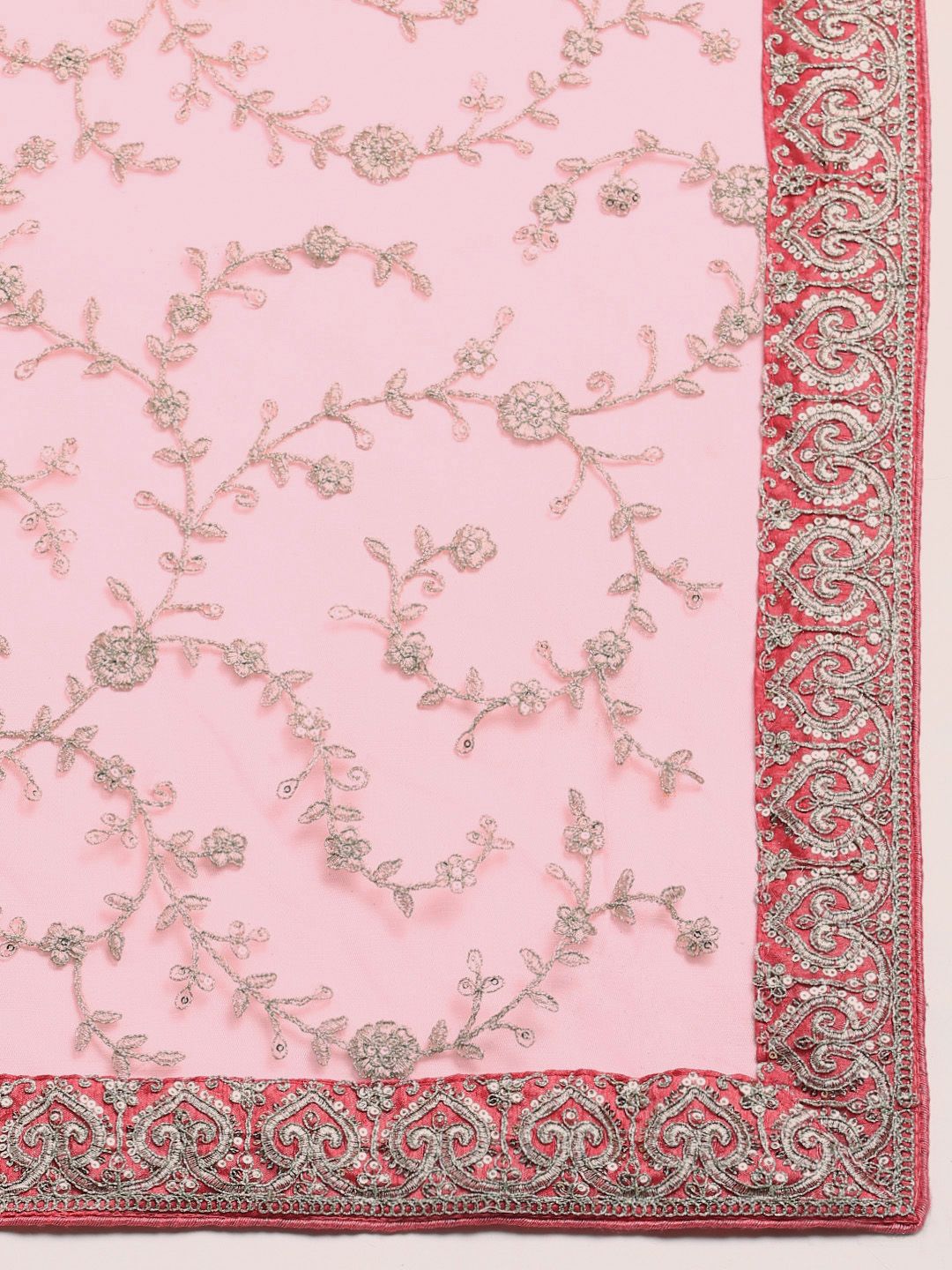 kasee Floral Embroidered Sequinned Net Saree | Grocsy