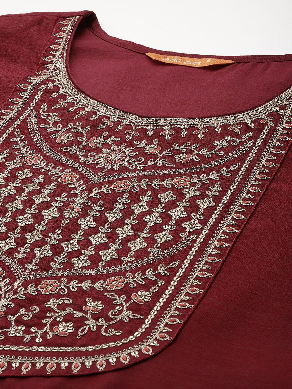 Indo Era Ethnic Motifs Yoke Design Sequinned Kurta with Trousers & Dupatta | Grocsy