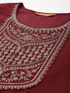 Indo Era Ethnic Motifs Yoke Design Sequinned Kurta with Trousers & Dupatta | Grocsy