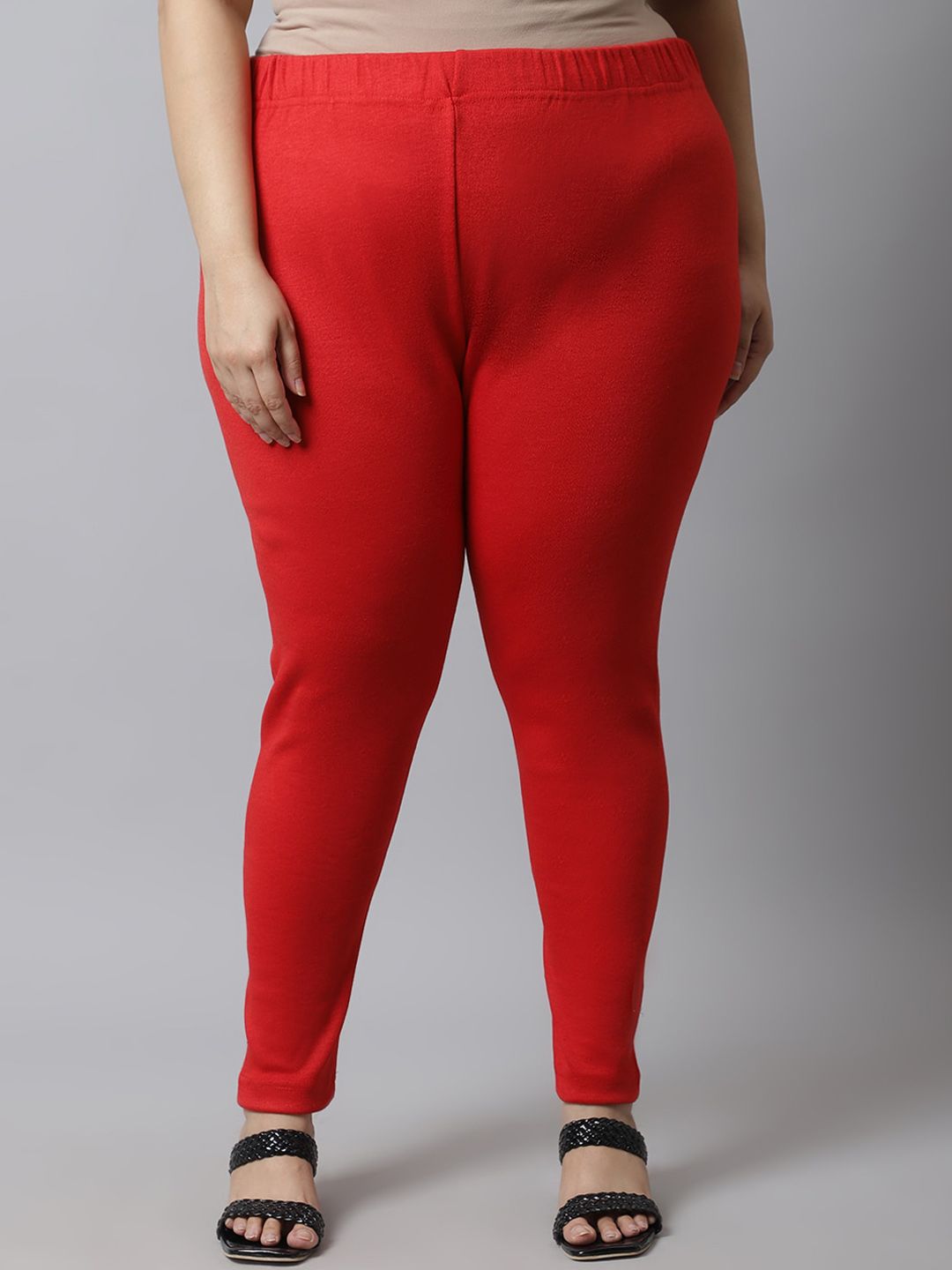 TAG 7 Women Plus Size Pack Of 2 Solid Ankle-Length Leggings | Grocsy