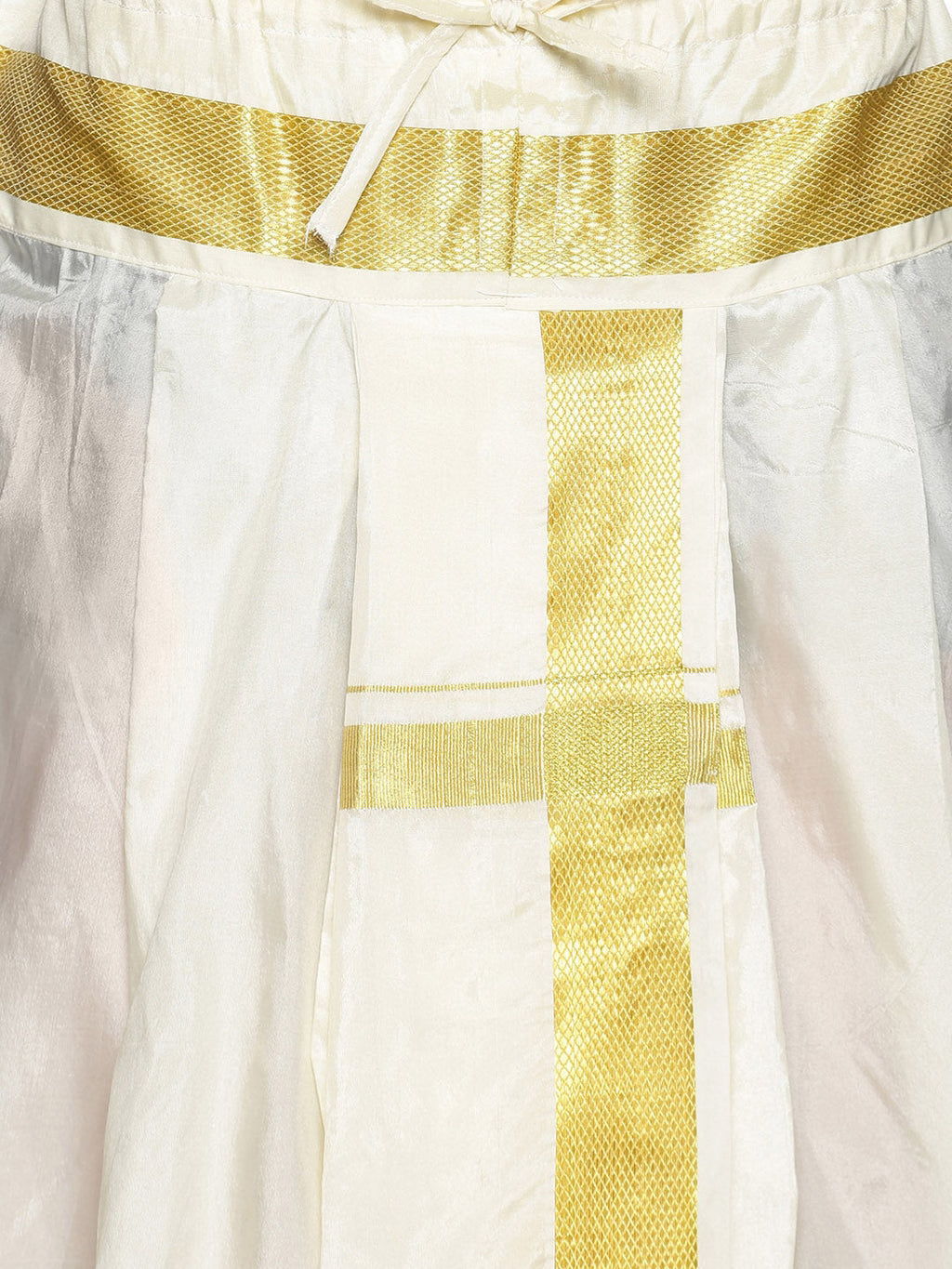 Sethukrishna Men Cream-Coloured Solid Readymade Dhoti Pants | Grocsy