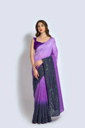 Vegaa Fashion Lavender Vichitra Silk Embroidered Party Wear Saree | Grocsy