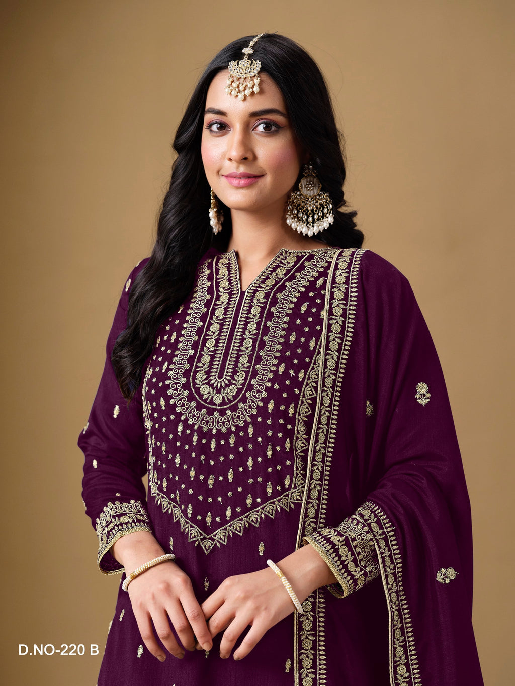 Anaita Purple Art Silk Embroidered Stitched Sharara Suit | Grocsy