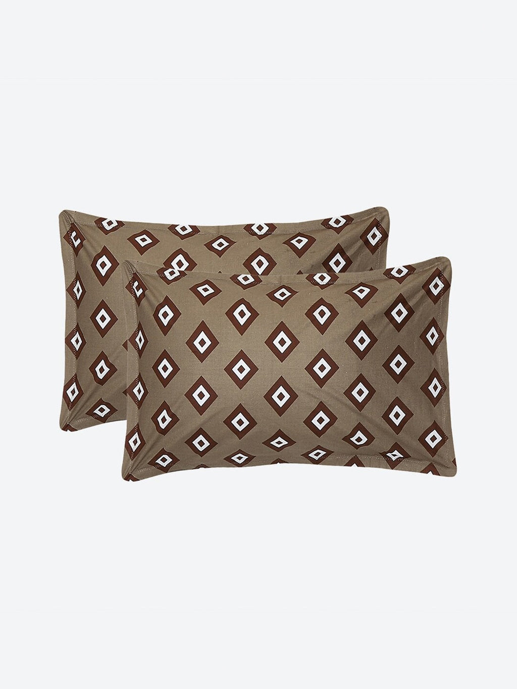 Monte Carlo Sailsbury White Printed Cotton 152 TC King Bedsheet With 2 Pillow Covers | Grocsy