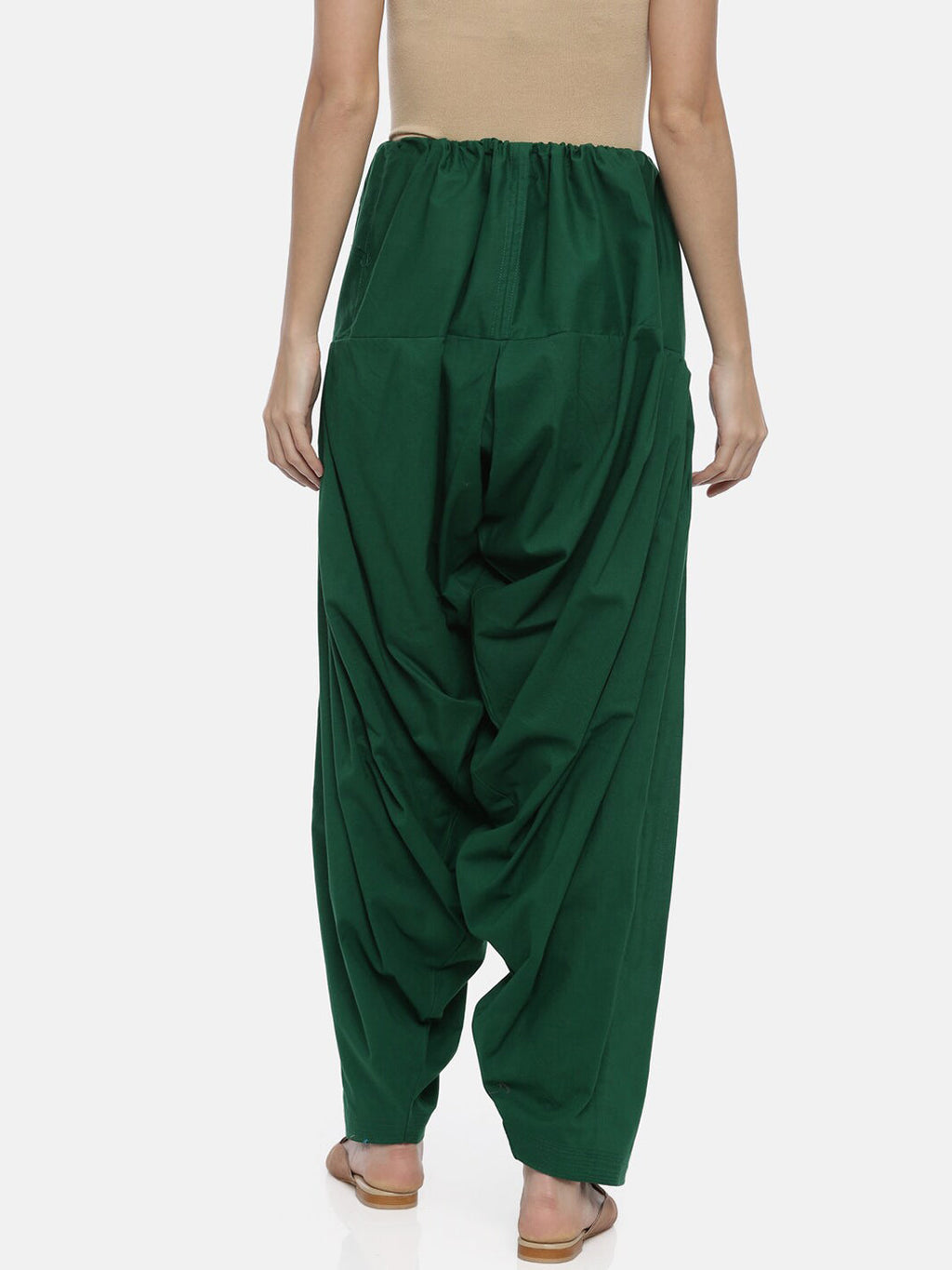 Souchii Women Green Pure Cotton Patiala | Grocsy