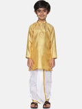 Sethukrishna Boys Gold-Toned Kurta with Dhoti Pants | Grocsy