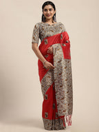 Saree Mall Red Art Silk Sarees | Grocsy