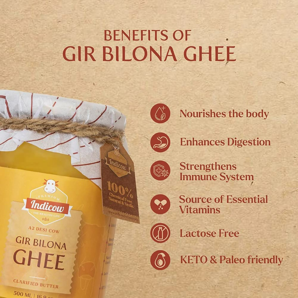 Indicow Foods Pure Authentic A2 Gir Cow Ghee | Grocsy